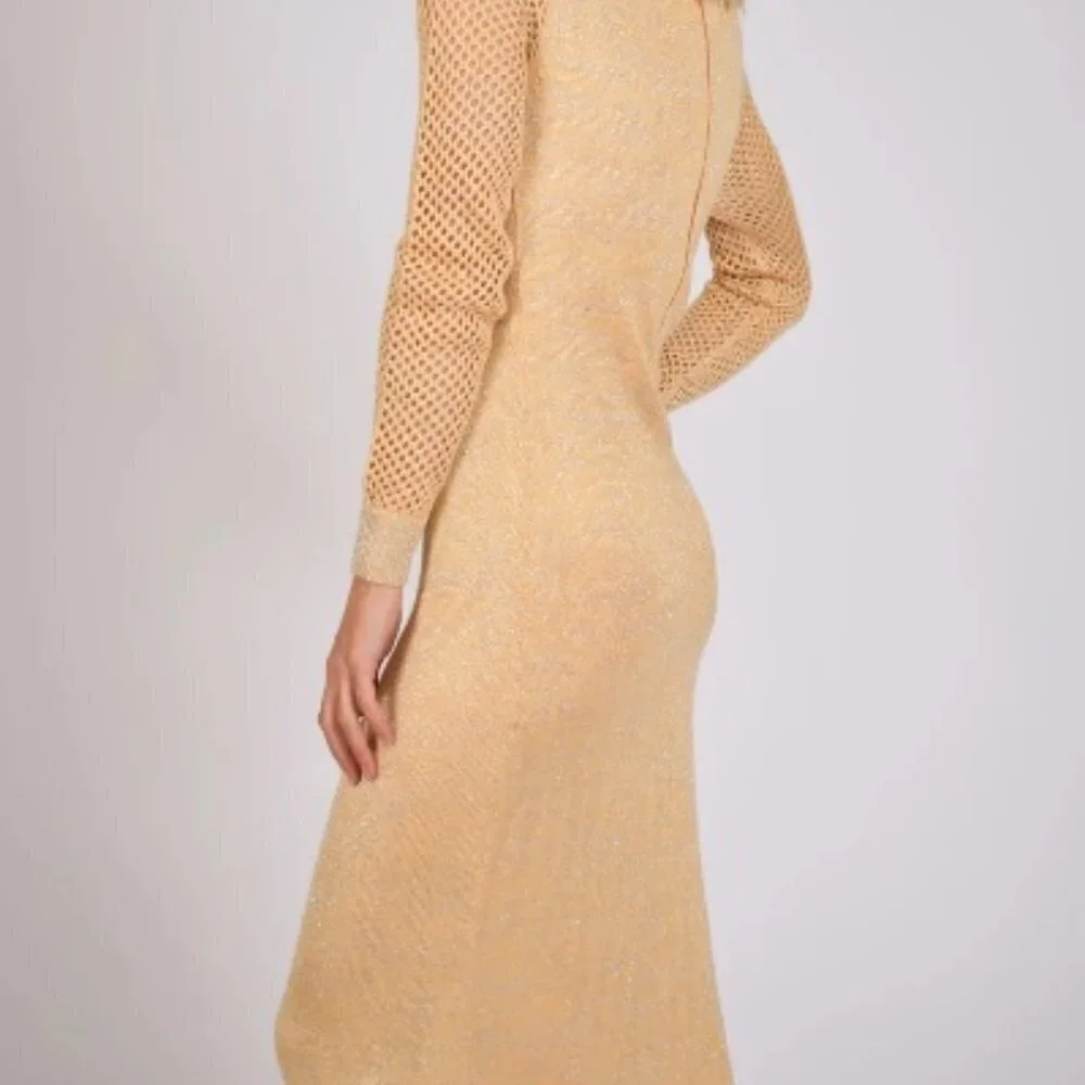 Vintage Anne Fogarty Rare 1960's Gold Knit Gown - Near Mint Condition